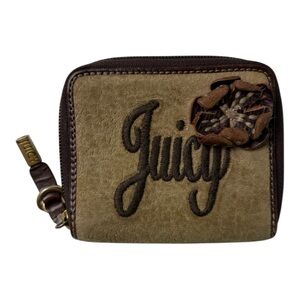 Juicy Couture Brown Flower, Velour Mini Wallet